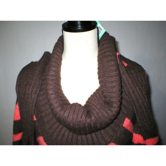 New Womens NWT $205 Eugenes S Brown Orange Mohair Sweater Stripes Pullover Long - Picture 3 of 11